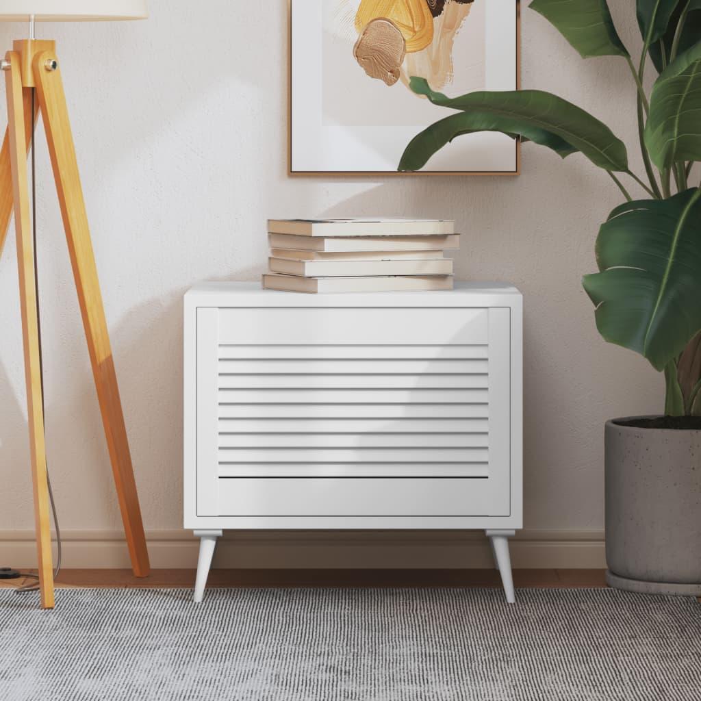 Skabslåge 39,5x59,4 cm lameldesign massivt fyrretræ hvid