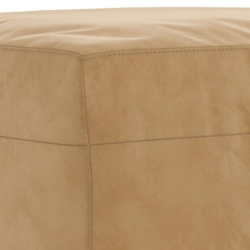 Sofasæt i velour - 3 dele, brun med fodskammel