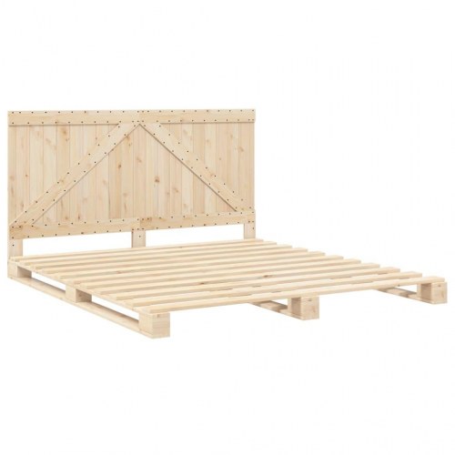 Sengeramme med sengegavl i massivt fyrretræ 200 x 200 cm