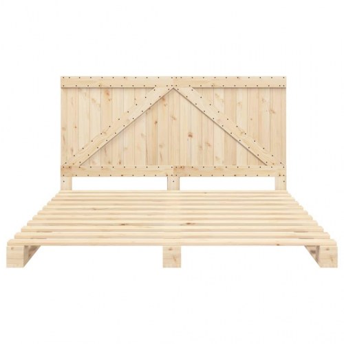 Sengeramme med sengegavl i massivt fyrretræ 200 x 200 cm
