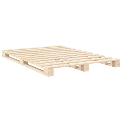 Sengeramme med sengegavl 140 x 200 cm i massivt fyrretræ