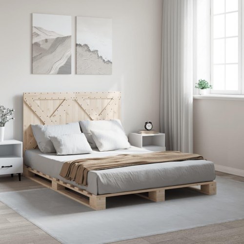 Sengeramme med sengegavl 140 x 200 cm i massivt fyrretræ