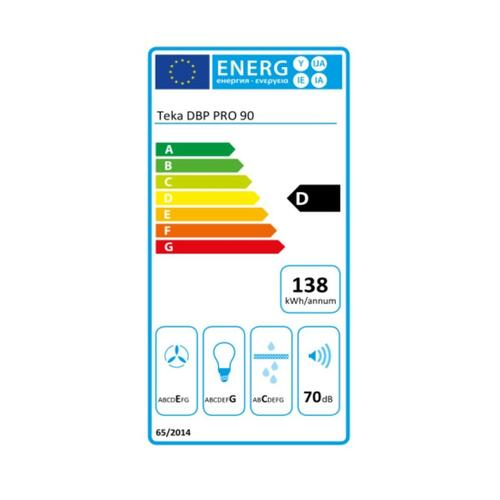 Konventions-emhætte Teka DBP90PRO 90 cm 613 m3/h 68 dB 236W Stål