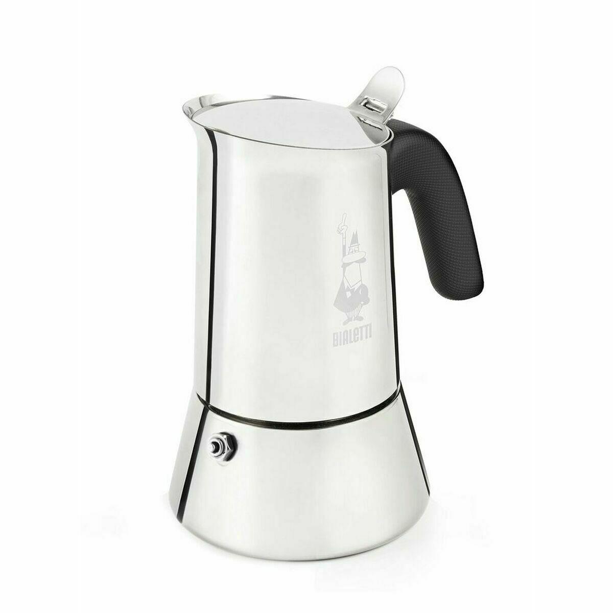 Bialetti italiensk kaffekande i rustfrit stål, sølv - 4 kopper (200 ml)