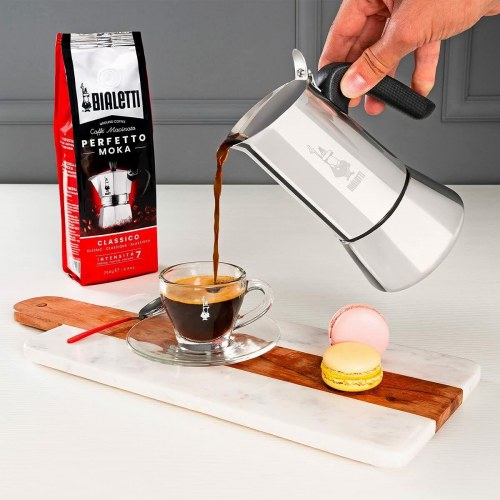 Bialetti italiensk kaffekande i rustfrit stål, sølv - 4 kopper (200 ml)