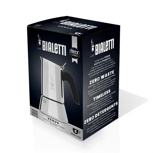 Bialetti italiensk kaffekande i rustfrit stål, sølv - 4 kopper (200 ml)