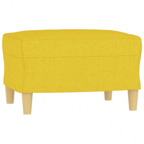 3-personers sofa med fodskammel - 198 cm stof, lysegul