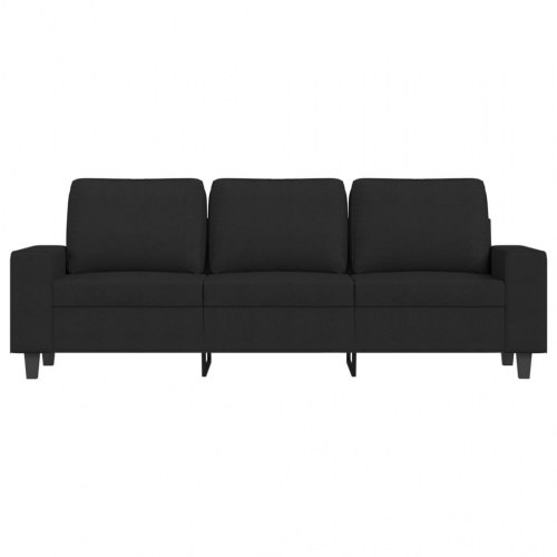 3-personers sofa med fodskammel - 180 cm, sort