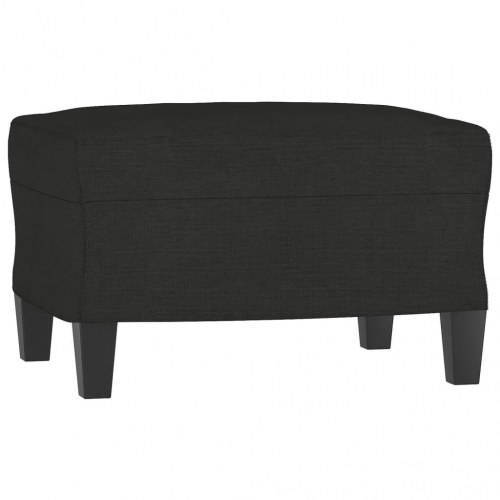 3-personers sofa med fodskammel - 180 cm, sort