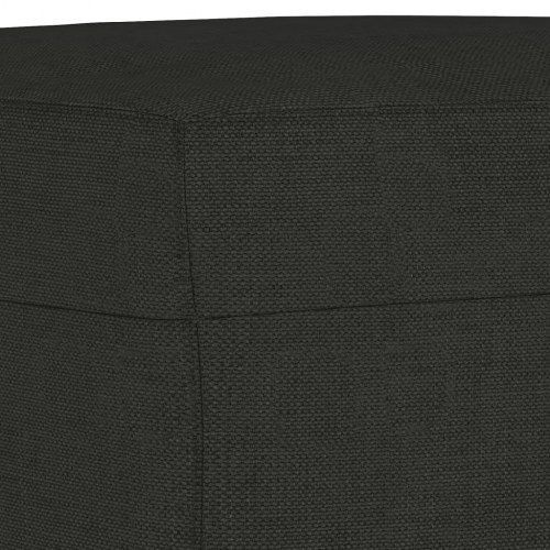 3-personers sofa med fodskammel - 180 cm, sort