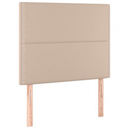 Kontinentalseng 100x200 cm kunstlæder cappuccinofarvet