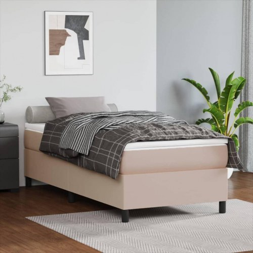 Kontinentalseng 100x200 cm i kunstlæder - cappuccino