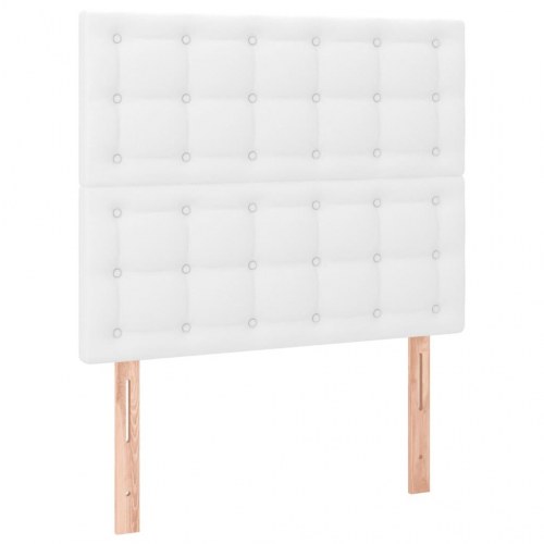 Kontinentalseng 100x200 cm med madras - kunstlæder, hvid