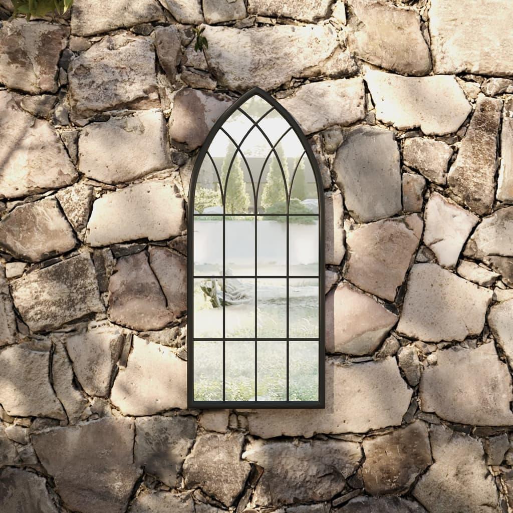 Havespejl 70x30 cm jern sort billede