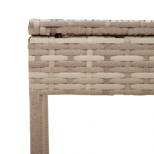 Liggestole 2 stk. med bord polyrattan beige