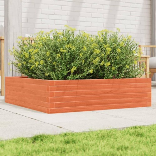Plantekasse 90 x 90 x 23 cm i massivt fyrretræ - gyldenbrun