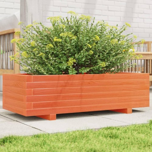 Plantekasse i massivt fyrretræ 90 x 40 x 26,5 cm - gyldenbrun