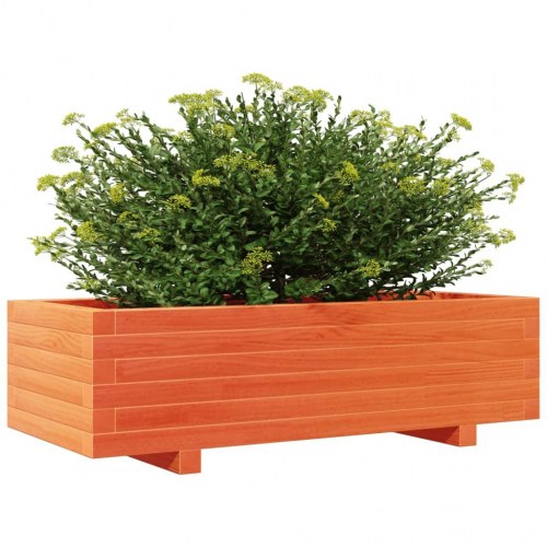 Plantekasse i massivt fyrretræ 90 x 40 x 26,5 cm - gyldenbrun