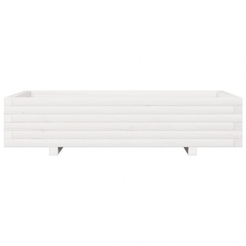Plantekasse i massivt fyrretræ 110 x 60 x 26,5 cm - hvid
