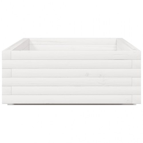 Plantekasse i massivt fyrretræ 110 x 60 x 26,5 cm - hvid