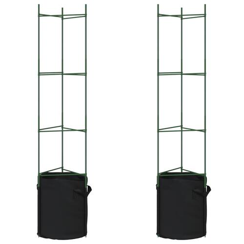 Plantestativer med planteposer 2 stk. 154 cm stål og PP