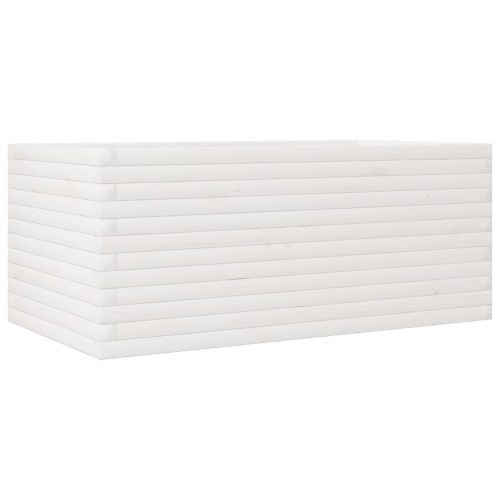 Plantekasse i massivt fyrretræ 110 x 60 x 46 cm - hvid