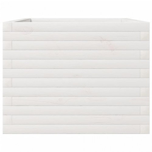 Plantekasse i massivt fyrretræ 110 x 60 x 46 cm - hvid