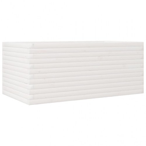 Plantekasse i massivt fyrretræ 110 x 60 x 46 cm - hvid