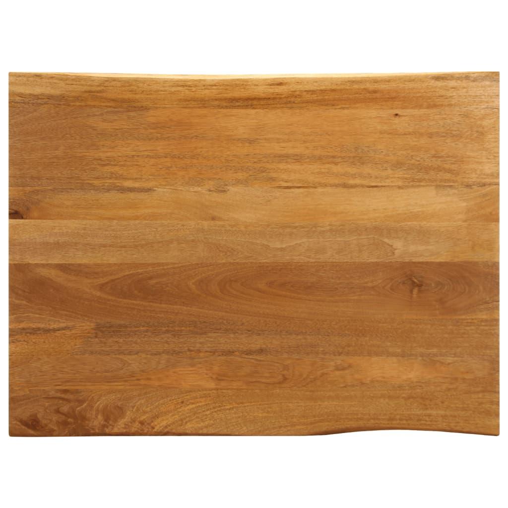 Bordplade i massivt mangotræ 110 x 80 x 3,8 cm med naturlig kant