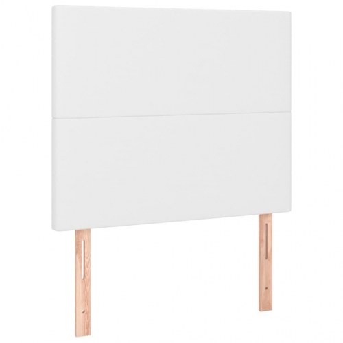 Kontinentalseng med madras 100×200 cm - kunstlæder, hvid
