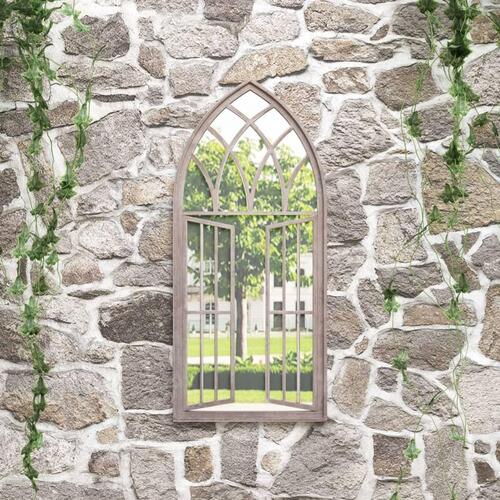 Havespejl 100x45 cm jern sandfarvet