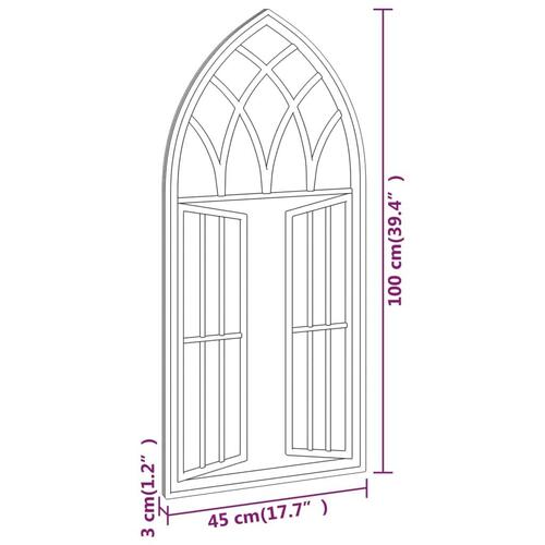 Havespejl 100x45 cm jern sandfarvet