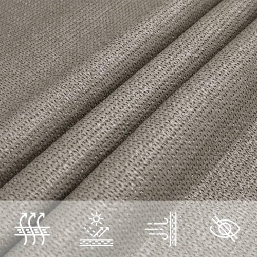 Solsejl 2×4 m - rektangulært HDPE 160 g/m², lysegrå
