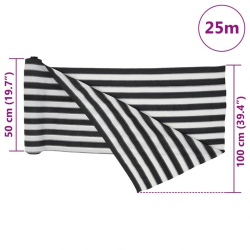 Afskærmningsnet 1 × 25 m - 75 g/m² HDPE, antracitgrå/hvid