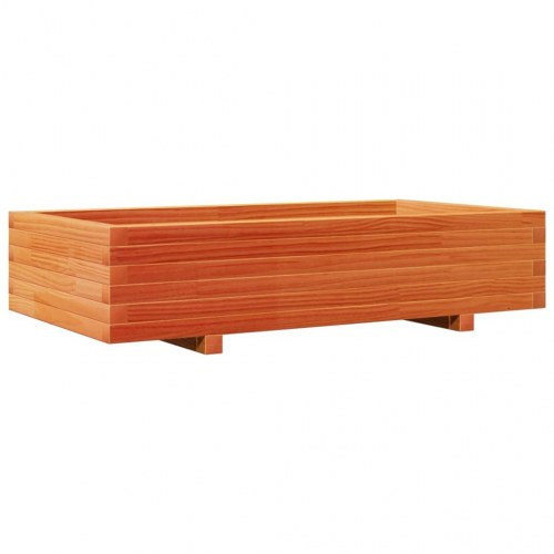 Plantekasse 110 x 60 x 26,5 cm i massivt fyrretræ - gyldenbrun