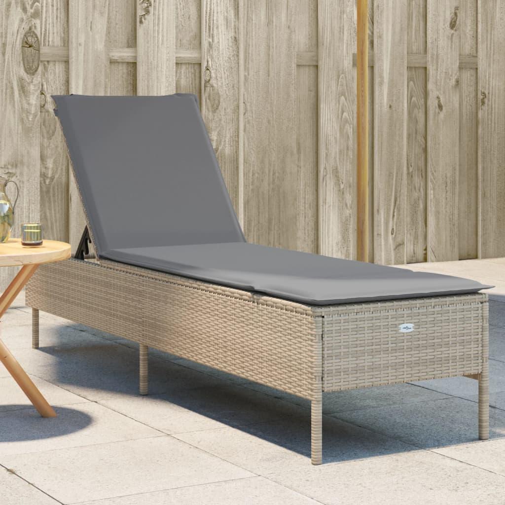Liggestol Med Hynde Polyrattan Beige