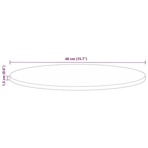 Bordplade Ø40x1,5 cm rund massivt genbrugstræ
