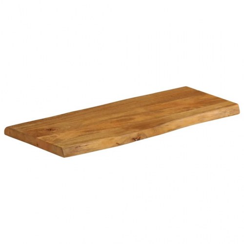 Bordplade i massivt mangotræ 90 x 40 x 3,8 cm med naturlig kant