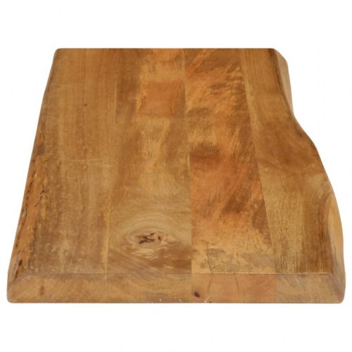 Bordplade i massivt mangotræ 90 x 40 x 3,8 cm med naturlig kant