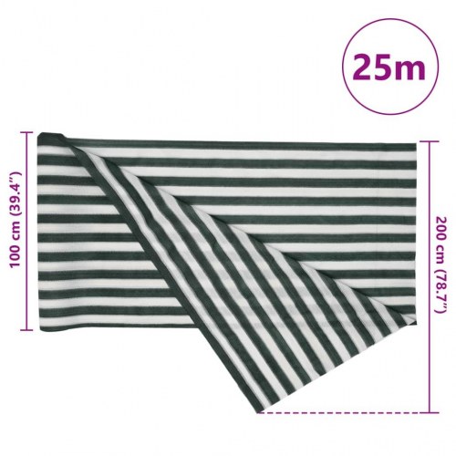 Afskærmning 2×25 m - 150 g/m² HDPE, grøn/hvid