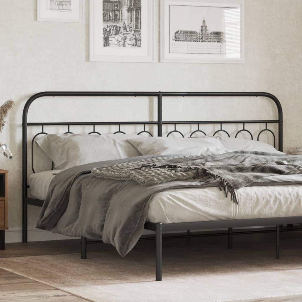 Sengegavl 200 cm i metal - sort, klassisk design