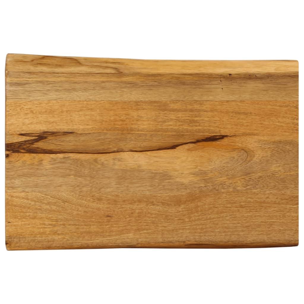 Bordplade 60x40x2,5 cm naturlig kant massivt mangotræ