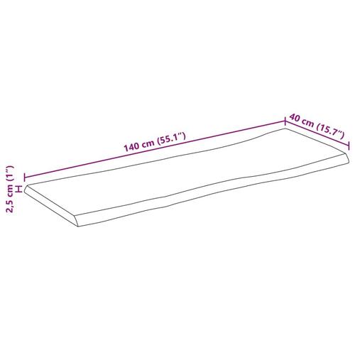 Bordplade 140x40x2,5 cm naturlig kant massivt mangotræ