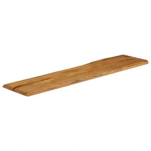 Bordplade i massivt mangotræ med naturlig kant - 160 x 40 x 3,8 cm