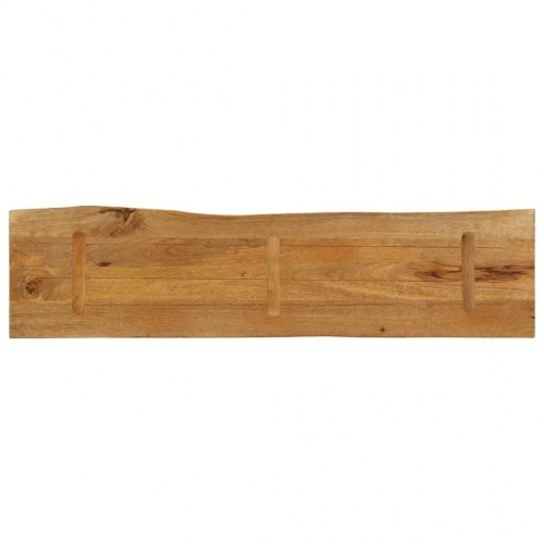 Bordplade i massivt mangotræ med naturlig kant - 160 x 40 x 3,8 cm