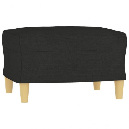 3-personers sofa med fodskammel - sort, sædebredde 180 cm