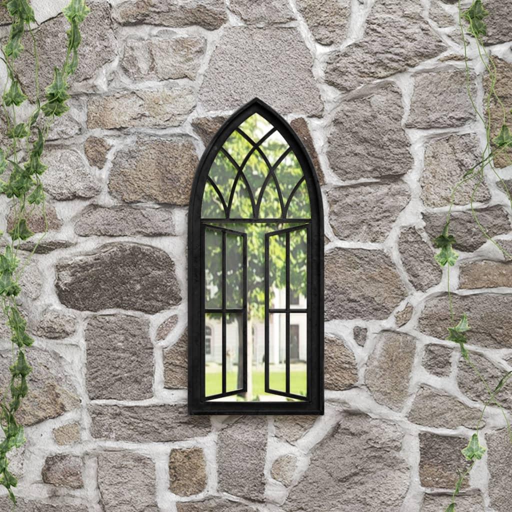 Havespejl 70x30 cm jern sort