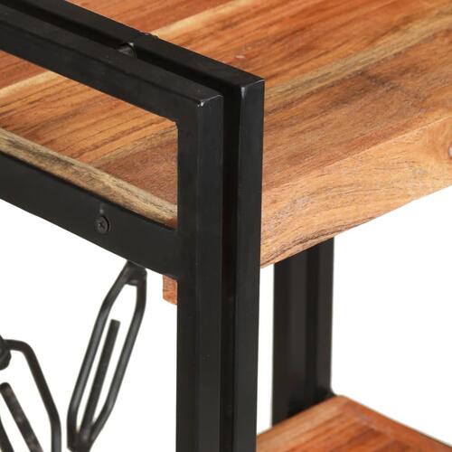 Bogreol m. 3 hylder 60x30x80 cm massivt akacietræ