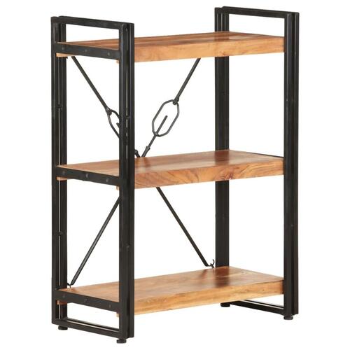 Bogreol m. 3 hylder 60x30x80 cm massivt akacietræ