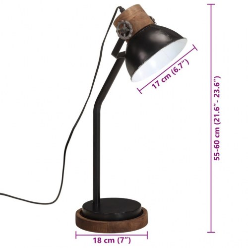 Skrivebordslampe E27 25 W 18 x 18 x 55-60 cm - sort